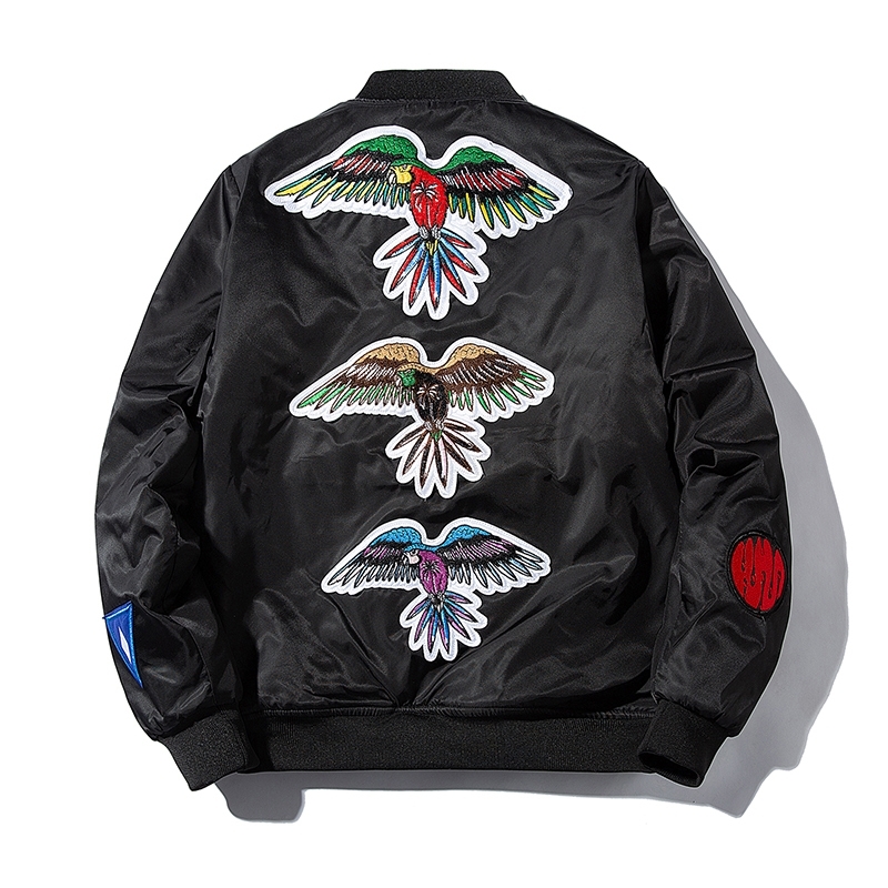 

2021 New Men' Embroidered Winter Women' Emblem of the Cartoon Anime Baseball Young Hip Hop Man' Jacket 0RSL, Black