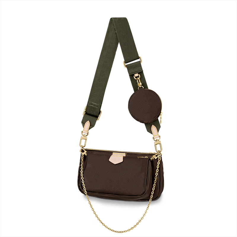 

Luxury women 3ps mini shoulder bag pochettes Handtasche borsa womens crossbody mahjong Old flower bags Waist Bolso leather Gold chain bar handbag, Pink
