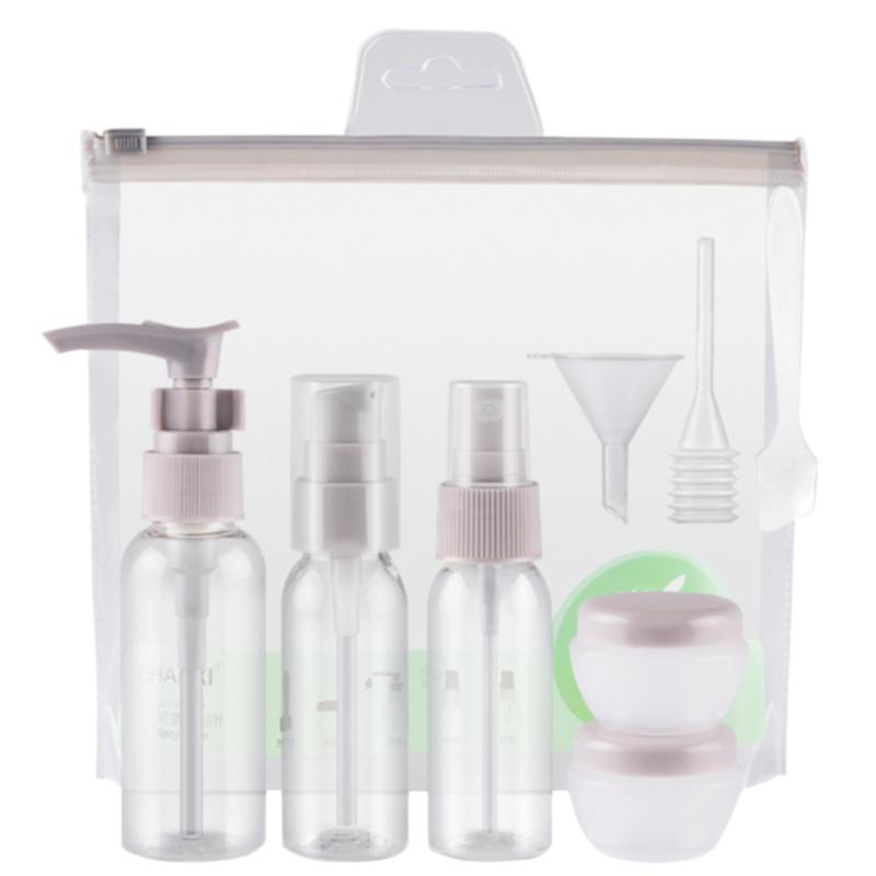 

9pcs/Set Dispensers Travel Bottles Set Empty Travel Accessories Portable Leak Proof Hand Pressing For Lotion Liquid Containers