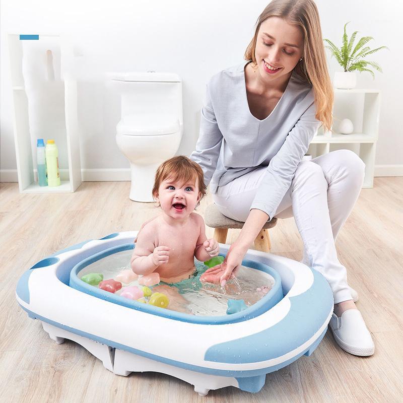 

Children's Baby Bathtub Oversized Collapsible Bathtub Foldable Infant Bath Tub Foldable Silicone Washbasin Travel Baby Care1