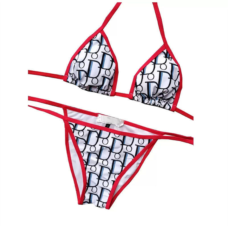 

2022SS Full Letters Printed Bikini Sets Sexy Women Swimwear Designer Split Swimsuit Elastic Soft Swimming Suit For Holiday