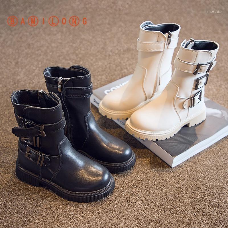 

BAMILONG Girls Boots Spring Autumn New British Fashion Children's Boots Soft Soled Anti Slip Little Boys High S4141, Black