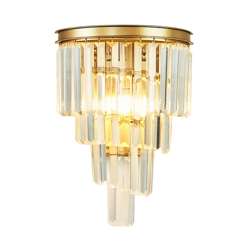 

Post-modern lamp luxury crystal living room TV background wall lamp American simple aisle bedroom wedding room WF1015