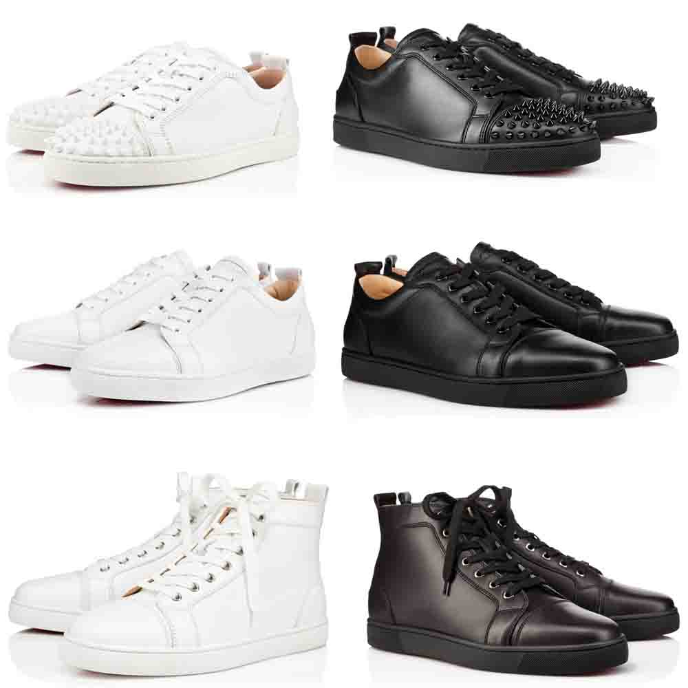 

Men leathers casual shoes red bottom sneakers spiked shoes flats platform Low tops lace-up trainer classic style reds sole studded luxury design with box size:35-47