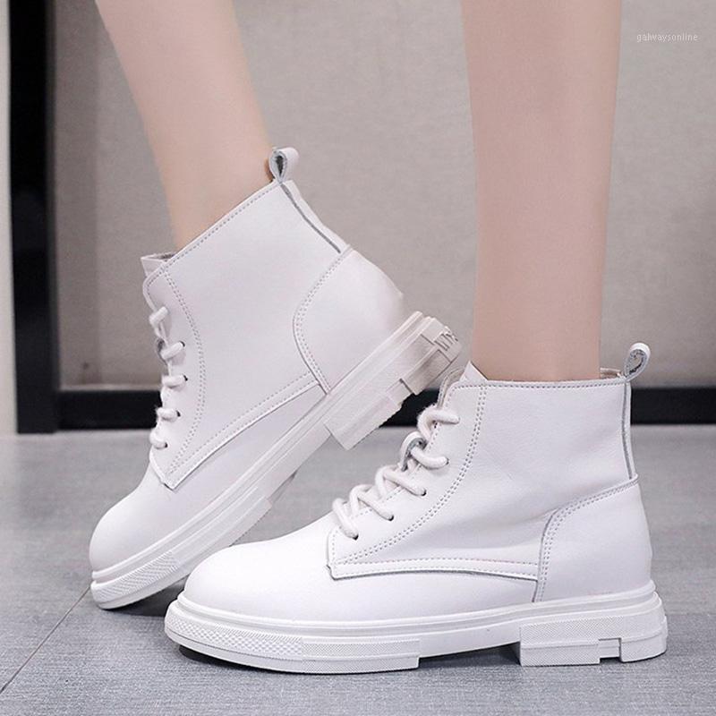

2020 Autumn Early Winter Boots Women Shoes Casual Woman Footwear Thick Sole Ladies Black White Winter Shoes A26191, Green