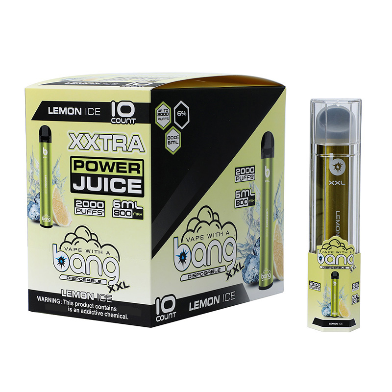 

Bang XXL Disposable Vape Pen 2000 Puffs Electronic Cigarette 800mAh 6ml Device Extra Power E Cigarettes 2% Strength