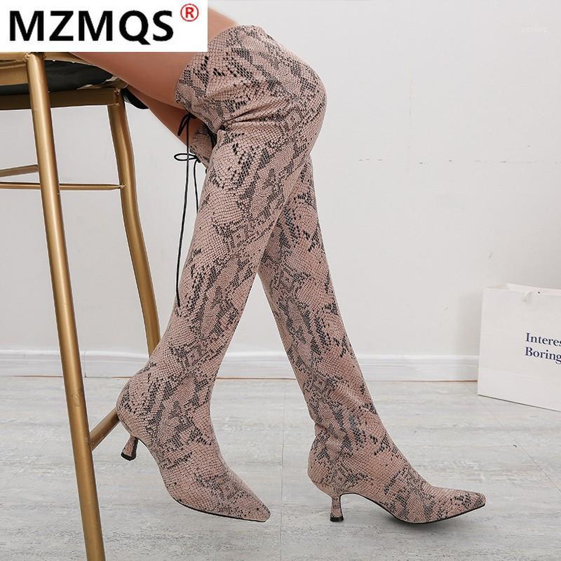 

Long Boots Women Leopard Grain Serpentine High Heel Boots Pointed Toe Sexy Club Thigh High Over-the-Knee Women Shoes1, Black snake