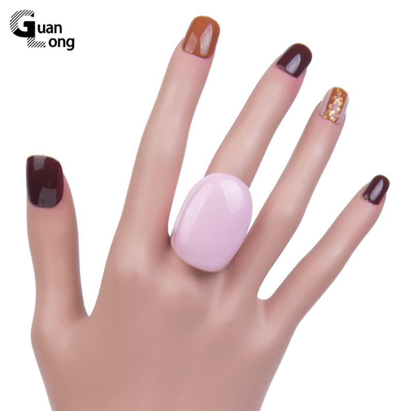 

GuanLong Fashion Wedding/Engagement Women Rings Jewelry Punk Large Finger Ring for Girls Resin Party Big Simple Rings Female
