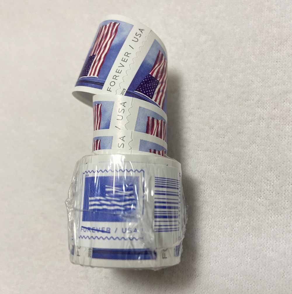 

US stamps forever postal roll of 100 first class us flag postal mailing supplies wedding Engagement office, Silver