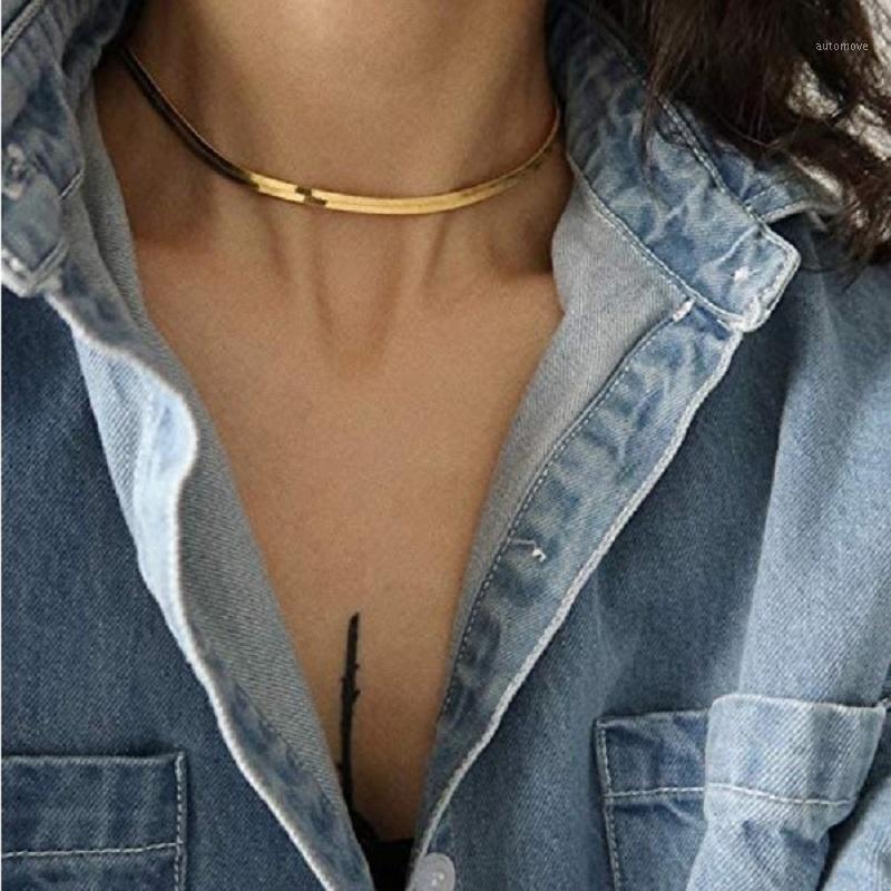 

Fashion Gold Necklaces Collar Choker Collier for Women Flat Snake Chain Necklace Jewlry Christmas Gifts 2020 New Arrive1