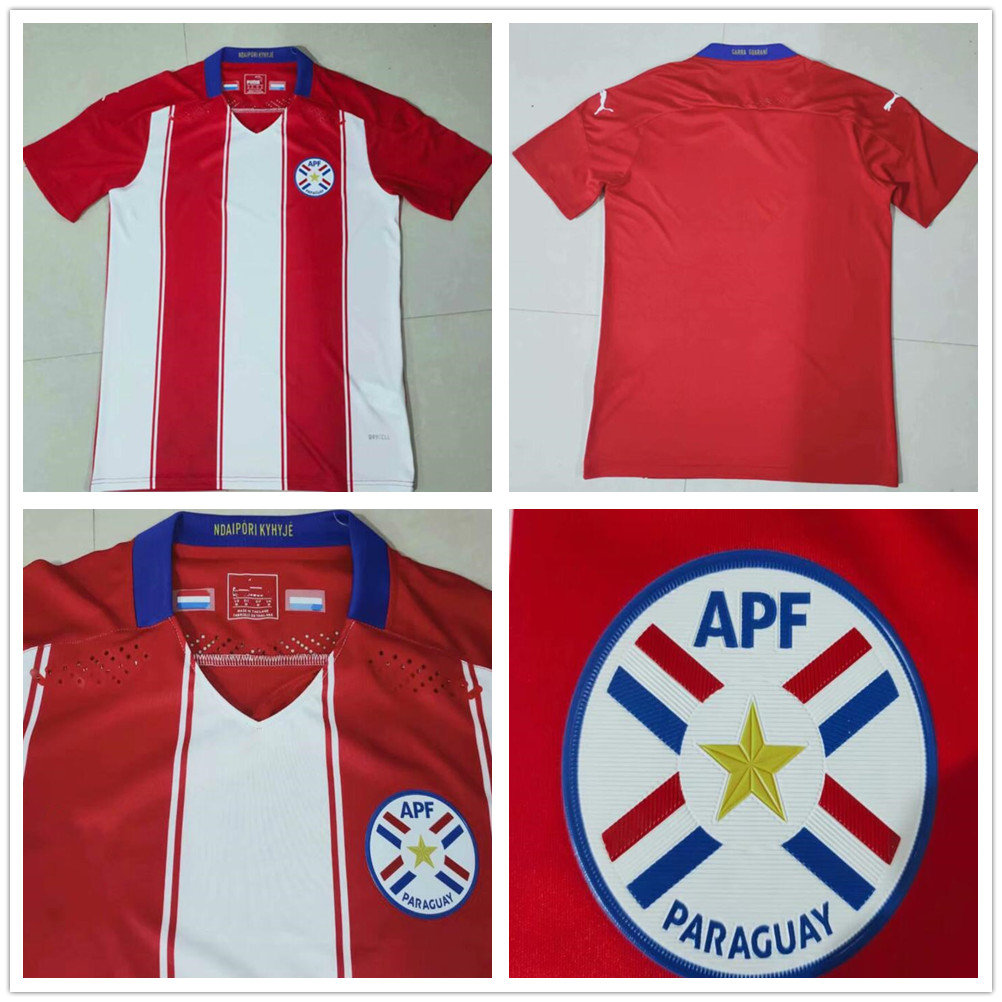 

20 21 National Team Paraguay Soccer Jersey Romero Ayala Lezcano González Sanabria Custom 2020 2021 Home Football Shirt Uniform, Red