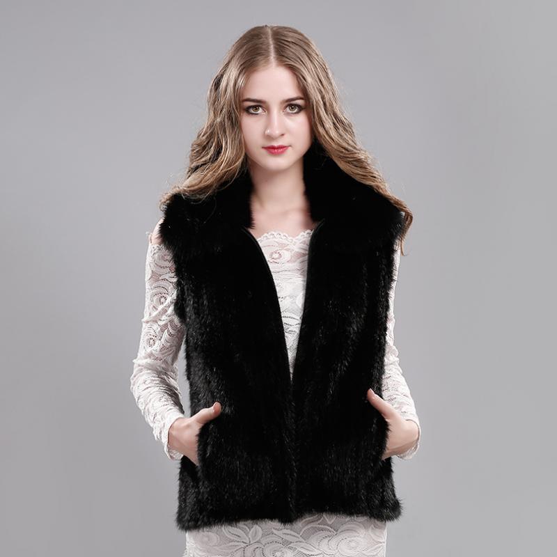 

Knitted vest women fur coat vest female Sleeveless 100% Natural fur coat lady Genuine overcoat big size, 01