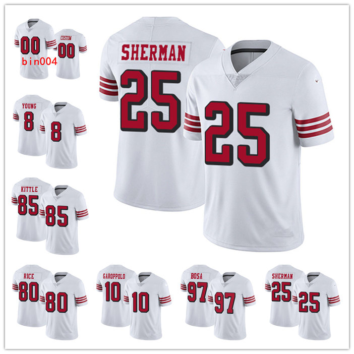 

Jersey San Francisco''49ers''MEN''NFL''Women Youth Nick Bosa Jimmy Garoppolo White Rush
