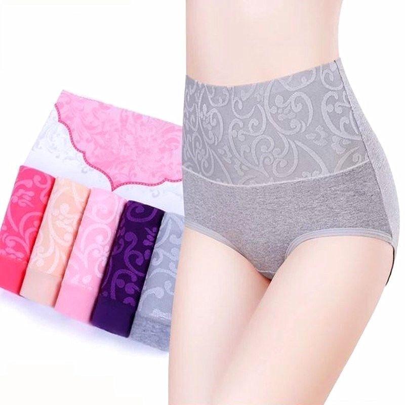 

Women Soft Comfortable Cotton Briefs High Waist Cotton Panties Sexy Women Underwear High Quality Panties Plus Size L-XXXL, Purple