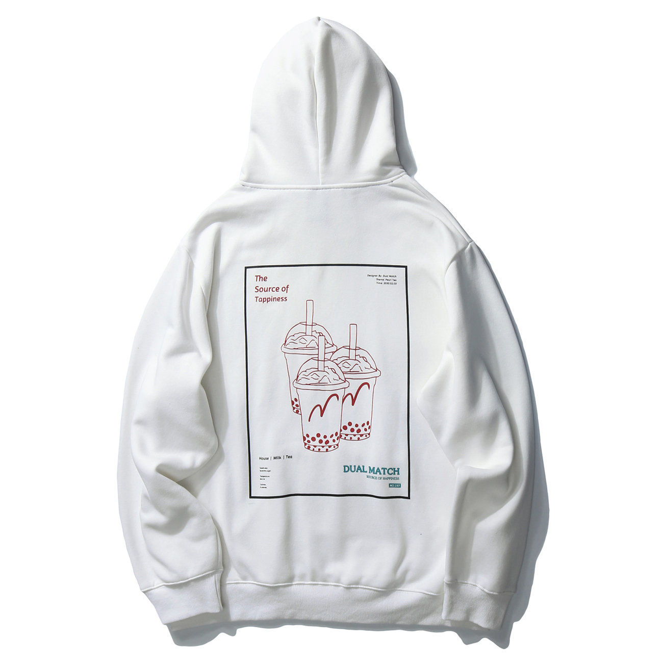 

2021 New Japanese Harajuku Hoodies Men Hip Hop Streetwear Hoodie Milk Tea Print Oversized Loose Pullover Autumn Hooded Sweatshirts Black Wjp, White
