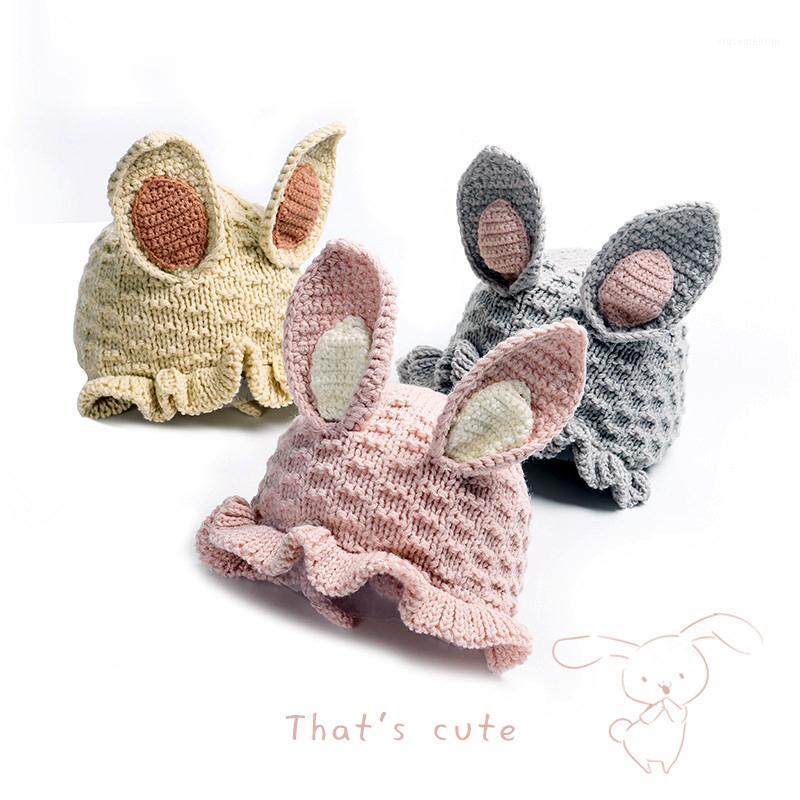 

Ear Hat For Baby Girl Knit Bucket Cap For Baby Boys Toddler Panama Beanie Earflap Warm Cap Photo Accessory1, White