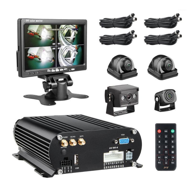 

4G GPS Wifi 4 Channel 1080P AHD Mdvr with 1.3MP 180 degree Mini Fisheye Waterproof Camera 7'' LCD Monitor factory direct batch1