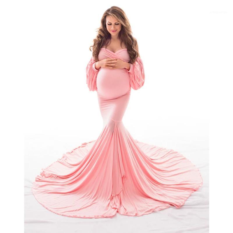 

Dress Off Shoulder Evening Maternity Dresses For Po Shoot Women Long Maxi Baby Shower Pography Pregnancy Clothe1, 6643 green