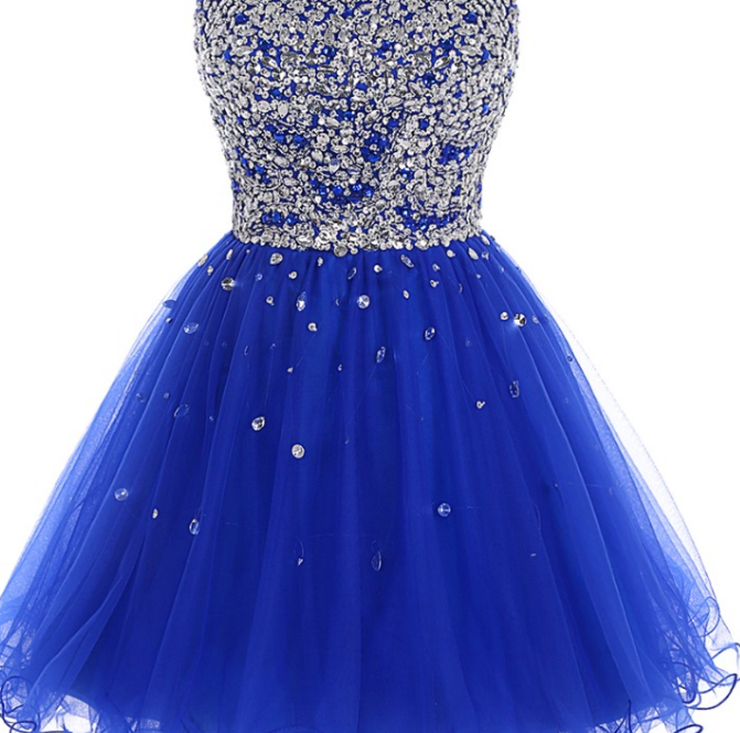 

V-Neck Homecoming Dresses Fashion Crystal Applique Chiffon Cap Shoulder Short Graduation Formal Party Gowns Homecoming Dresses, Red