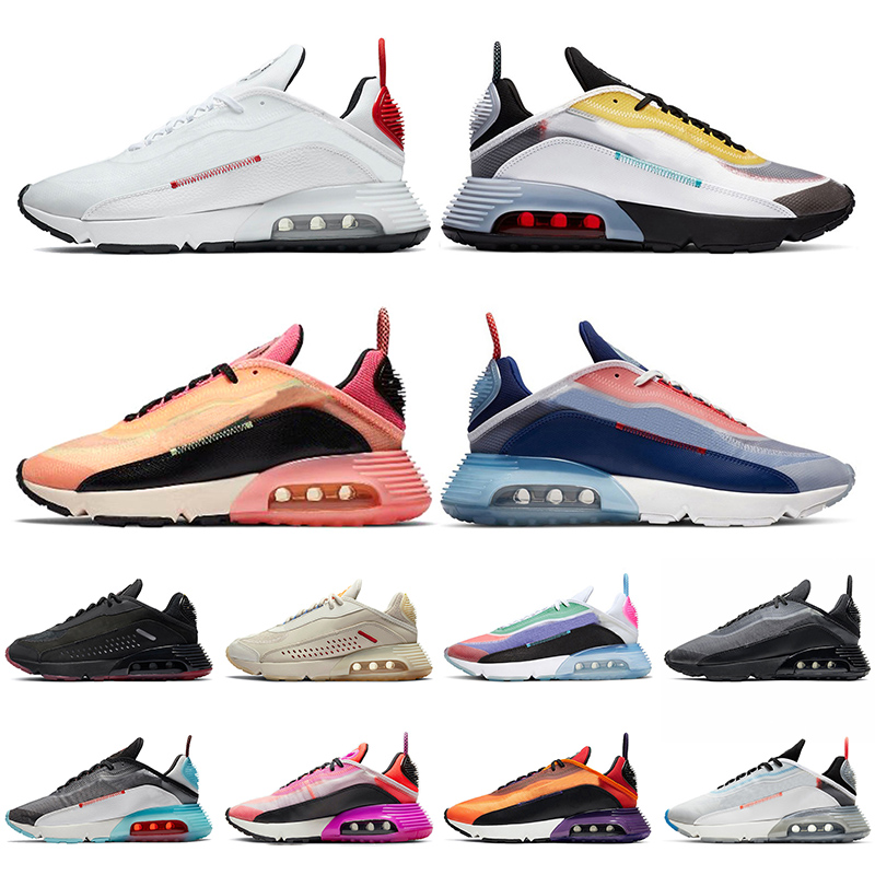 

2020 New Women Men 2090 Running Shoes White Red Yellow Black Pink Orange Be True Laser Blue Brushstroke Jogging Walking Trainers Sneakers, A23 lava glow 36-40