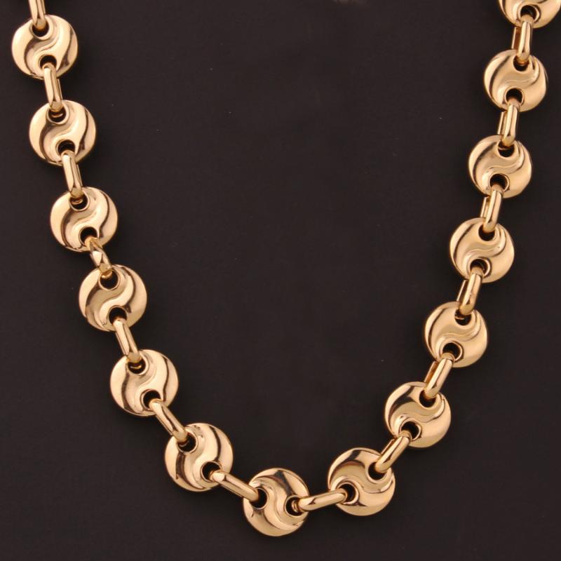 

Fashion Jewelry New Gold Stainless Steel Coffee Bean Link Chain Necklace 10mm18"-40