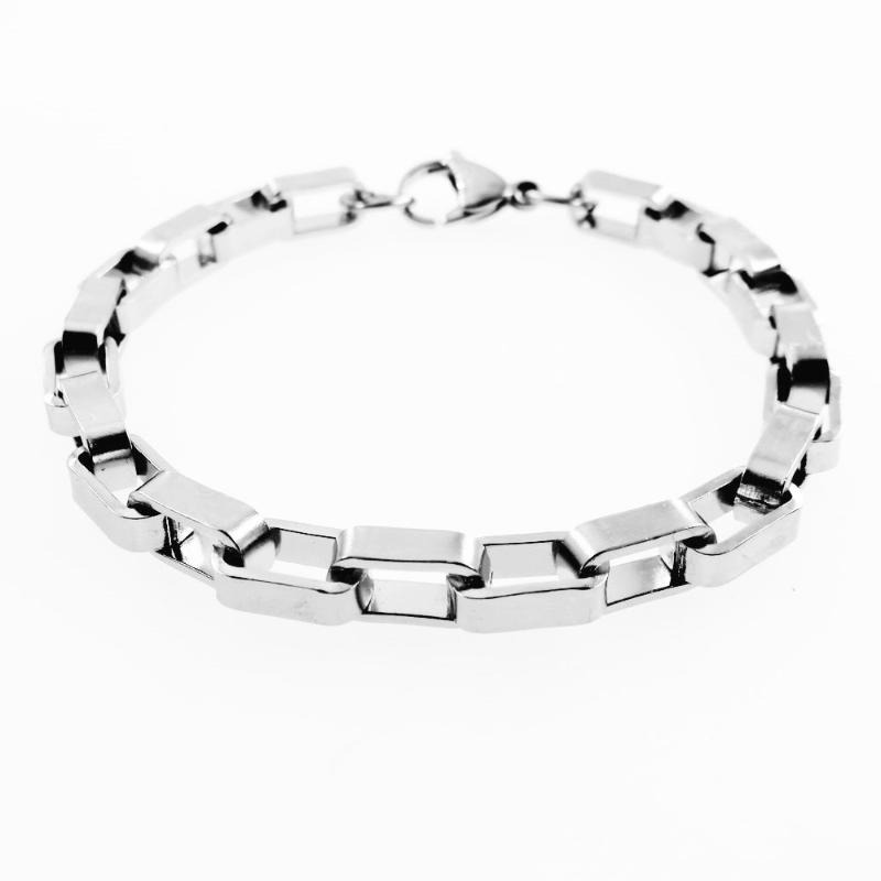 

5mm 6mm Width Box Chain Men's Big Bracelet Fashion Jewelry