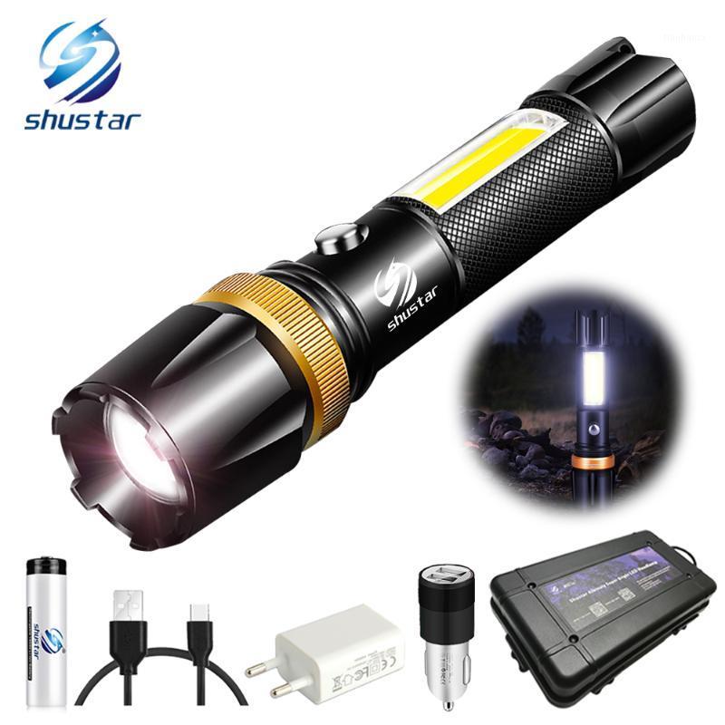 

Super bright Waterproof LED With COB side light Rotary zoom 3 lighting modes Powered by 18650 battery for camping1