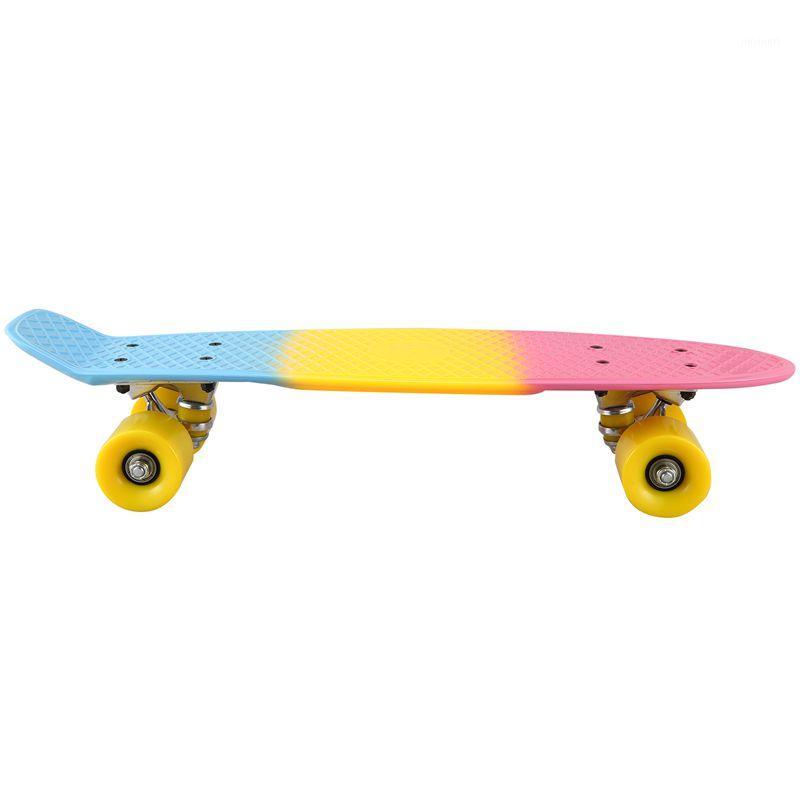 

Hot YN-22 inch Mini Skate Board for Kids 22 Inch Graphic Retro Board Child Skateboard Cruiser1, Multi
