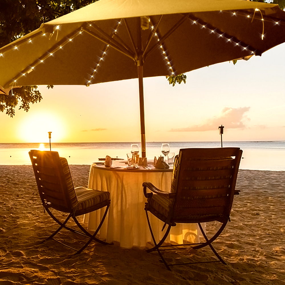 

2021 New 104 Solar Powered Patio Umbrella Led String Camping Tent Outdoor Coffee Shop Garden Wedding Decoration Light 0j0a