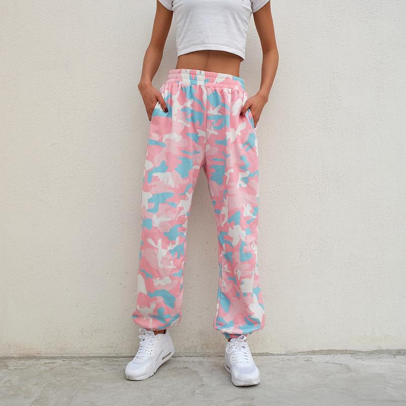 

Sexy Stage Costume Pink Camouflage Pants Casual Student Trousers Hip Hop Street Dance Clothes Nightclub Dj Ds Rave Wear DT1435, As picture