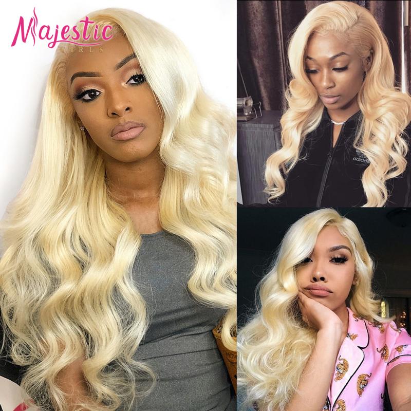 

Blonde Lace Front Human Hair Wigs Body Wave Colored 613 Human Hair Wigs For Black Women Inch Pre plucked Lace Front Wig full, As pic