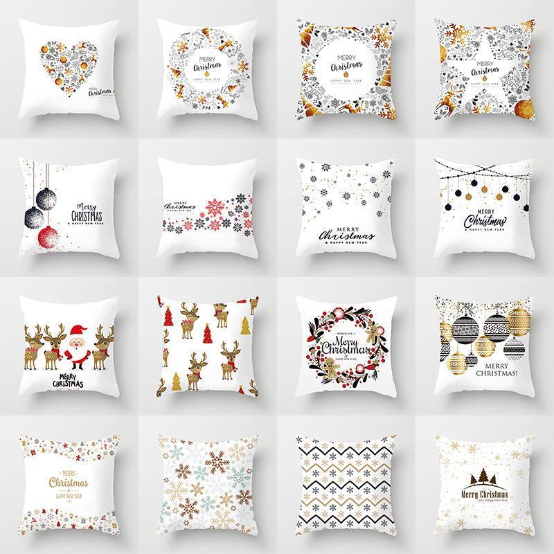 

Merry Christmas Decorations for Home Polyester Cartoon Printed Pillow Case Navidad Ornaments Noel New Year 2020 Gift Natal Decor1