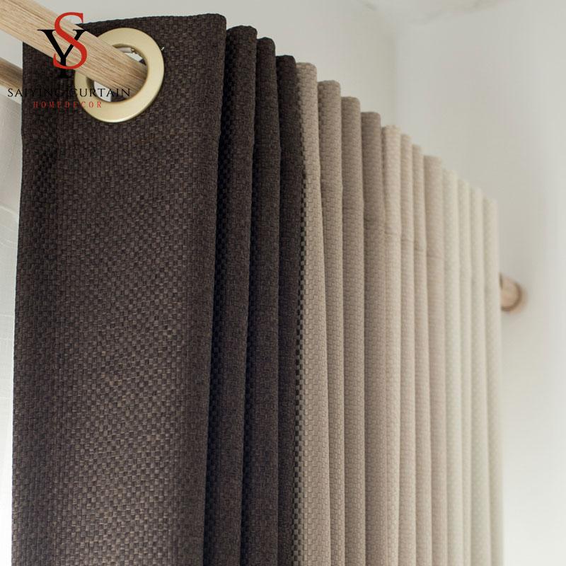 

Linen Blackout Curtain For Bedroom Modern Style Curtains For Living Room Solid Cotton Window Curtains Drape Blind Ready Made, Gray