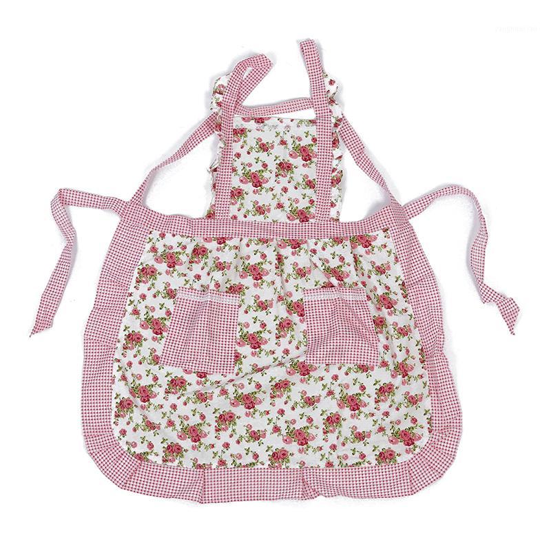 

Rose Bud Grid Pattern Kitchen Cooking Apron Restaurants Home1
