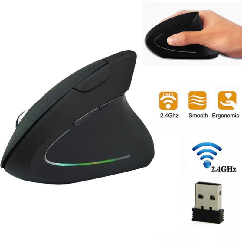 

Hxroolrp Wireless Mouse Durable 6 Buttons Wireless Mouse 2.4GHz game Ergonomic Design Vertical 1600DPI USB Mice J80