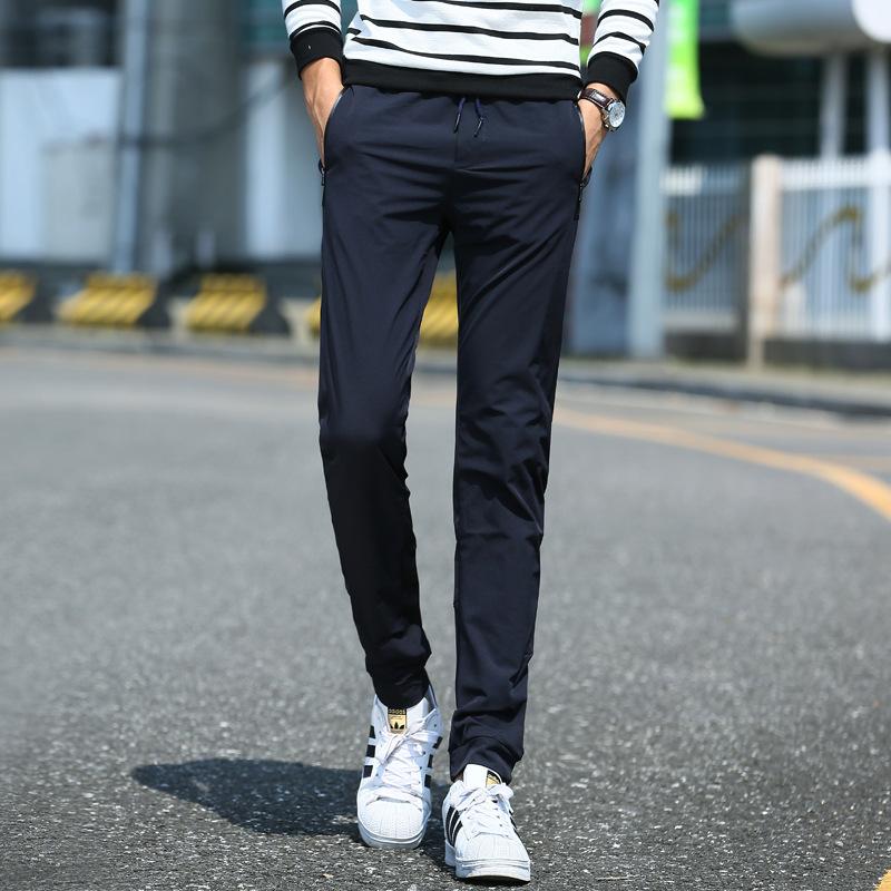 

2020 New Fashion Men Pure Color Business Suit Pants Male High Quality Leisure Trousers Mens Casual Pants Sweatpants Men, Army green