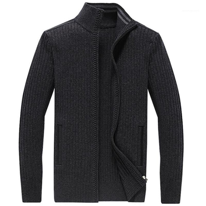 

high quality New Men' Knitten Jacket Autumn Winter Mens Zipper Slim Fit Sweaters Thick Warm Casual Knitwear cardigan1, Green