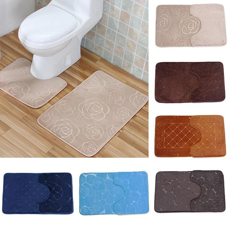 

Bath&Pedestal Mat Toilet Set Non Slip Reverse Machine Washable Bathroom Decor1