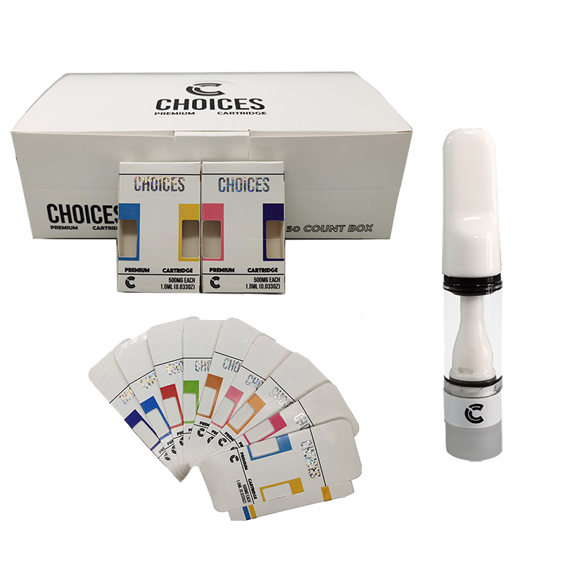 

Top Quality Choices Vape Cartridge Atomizers Thick Oil Disposable E Cigarette Vaporizer 0.5ml 510 Thread Empty CHOICE Carts Premium Atomizer Pen