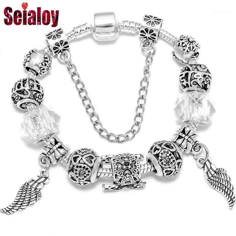 

SEIALOY Fashion Pumpkin Car Crystal Charm Bracelets For Women Girls Snowflakes Christmas Beaded Bangle Jewelry1