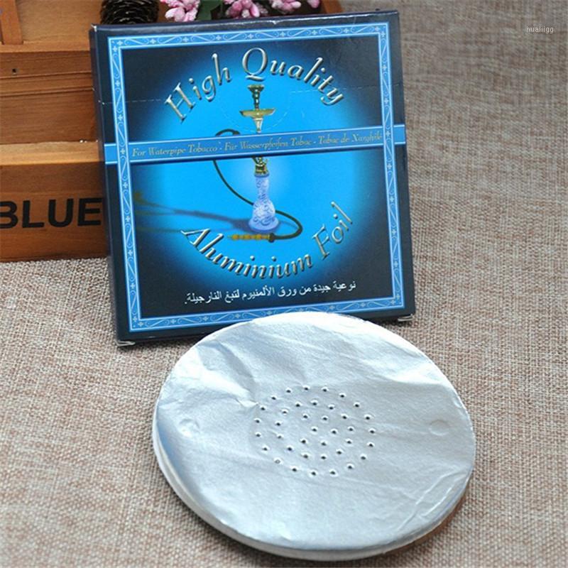 

Wholesale- 0.02MM 100layers Aluminum Round Perforated 50pcs/pack 2packs/lot Shisha Hookah Foil Paper Shisha Hose Hookah Bowl1
