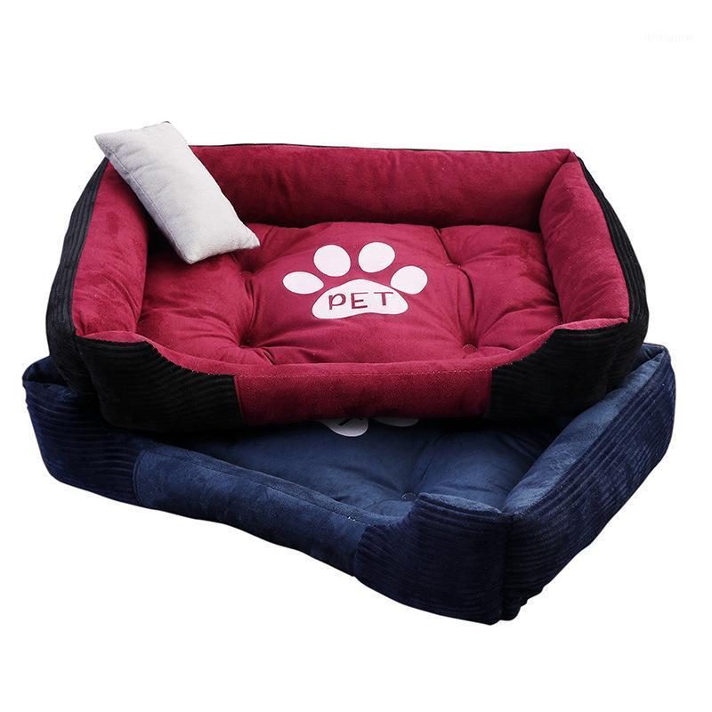

Pet Dog Bed Cat Waterproof Baskets Winter Warm Cozy Dog House Soft Sofa Nest Puppy Mat for Small Large Dogs Pets Products1, With mat and pilow