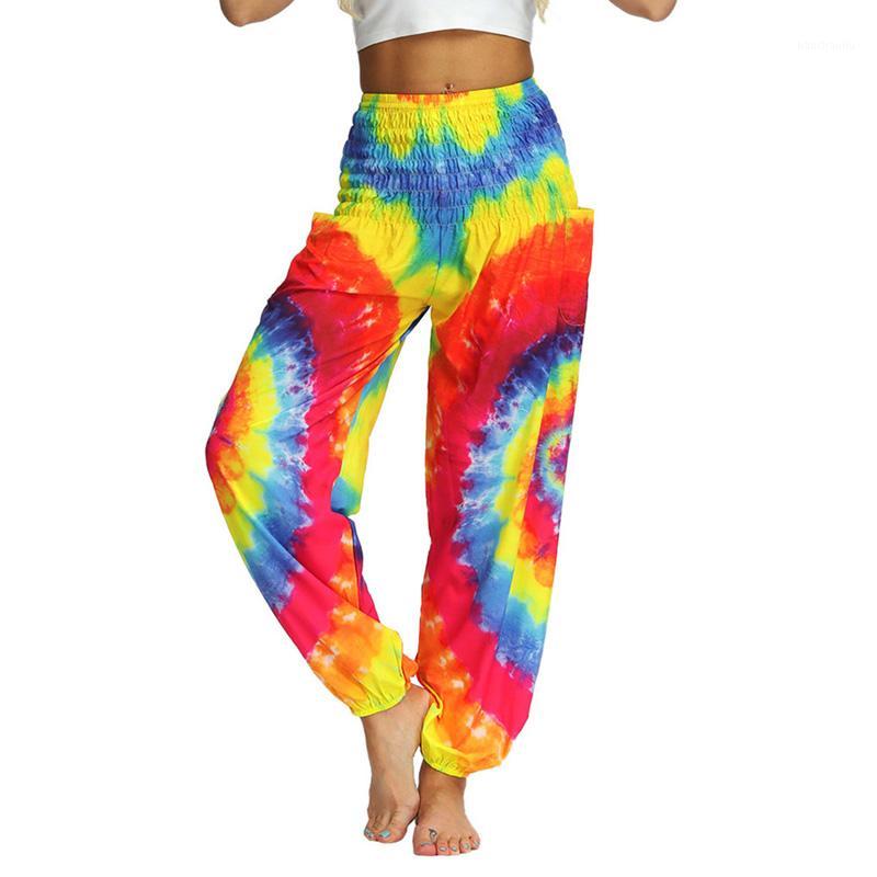 

Women Tie-dye Gradient Trousers Beach Holiday Pants Pocket Sunscreen Casual Loose Trousers Harem pants1