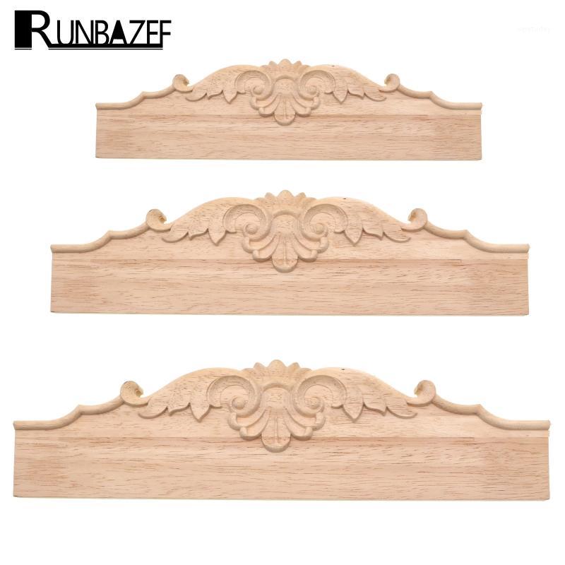 

RUNBAZEF Woodcarving Applique Furniture Fittings TV Bathroom Cabinet Tooth Board Solid Wood Baffle Carved Skirt Home Decor Craft1