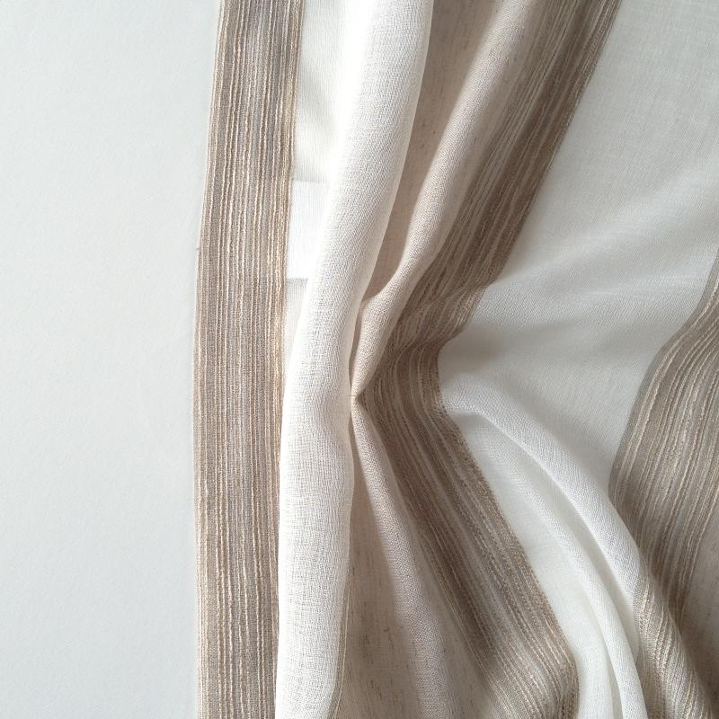 

CITYINCITY Modern Stripe Home Sheer Korea Style Faux Linen Rideaux For Living Room And Bedroom Window Curtains Customized, Gray