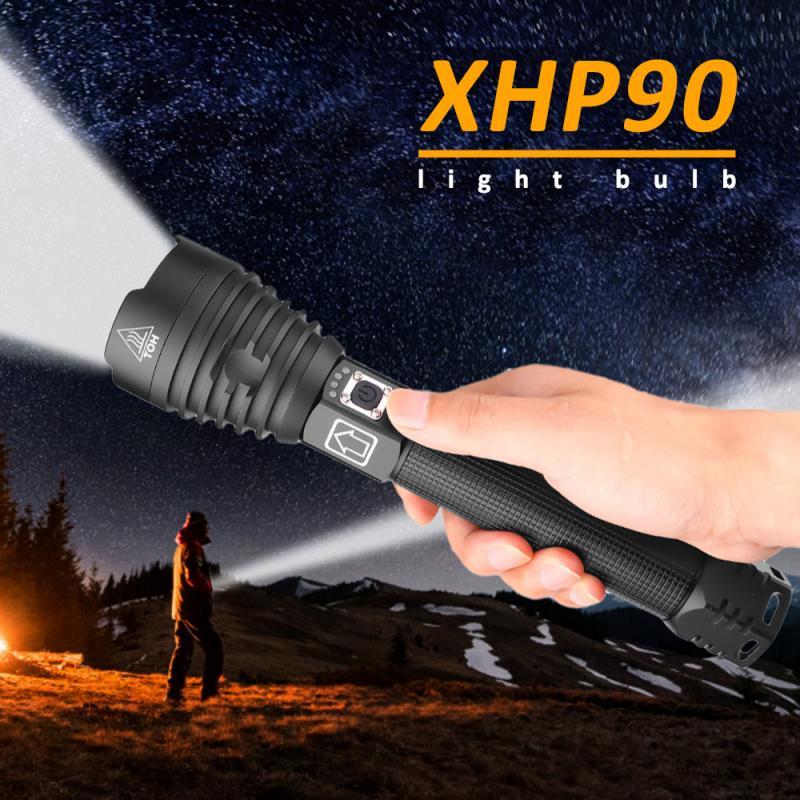 

Most Powerful XHP90 LED XLamp Zoom Torch XHP50 USB Rechargeable Waterproof Lamp use 18650 26650 for Camping Cycling 9