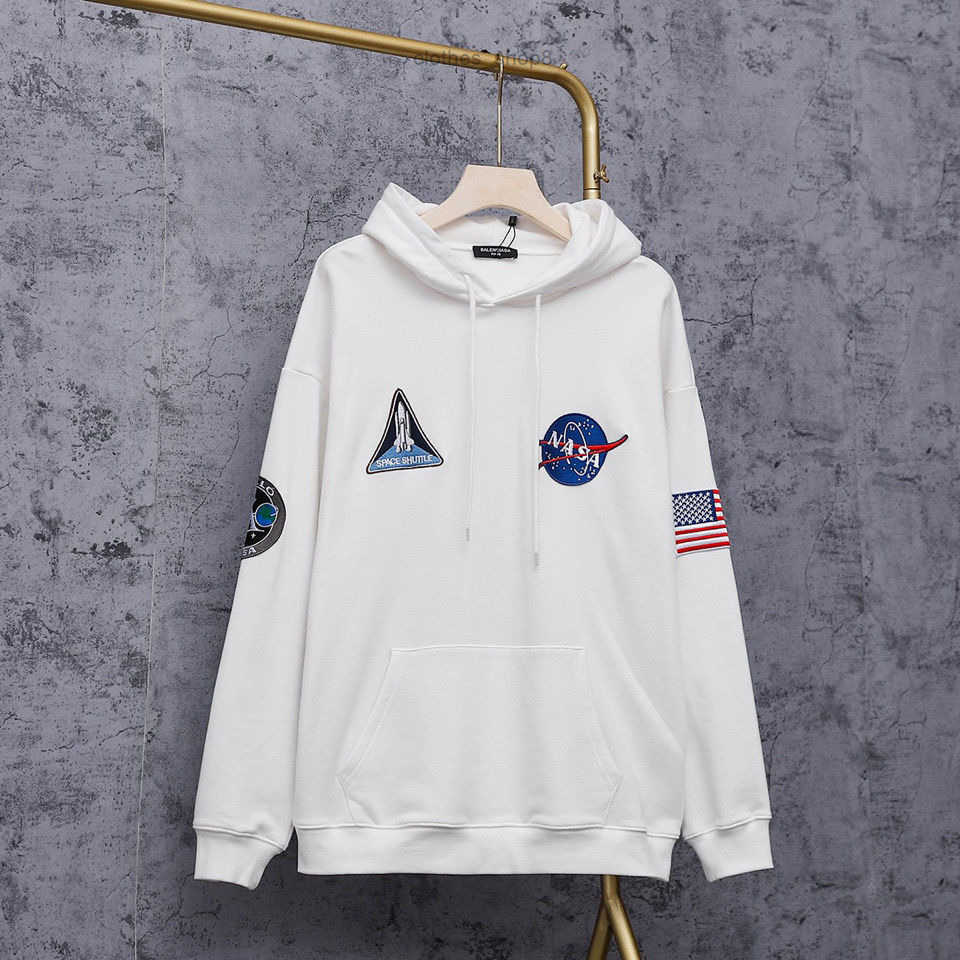 

Balencaigas Hoodies sweater 22 latest NASA spaceboxy letter classic Hoodie, White