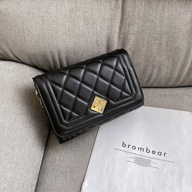 

2021 Summer New Women's Bag Hipster Shoulder Bag Women's Fashion Graceful Chain Small over-the-Shoulder, Black