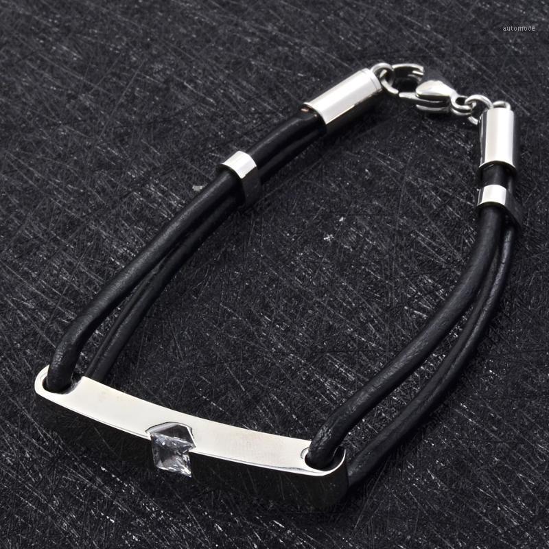 

CMB5085 Black High Grad Leather Urn Bracelets With Beautiful Zircon Inlay and Lobster Claps Memorial Jewelry Bracelets Bangles1