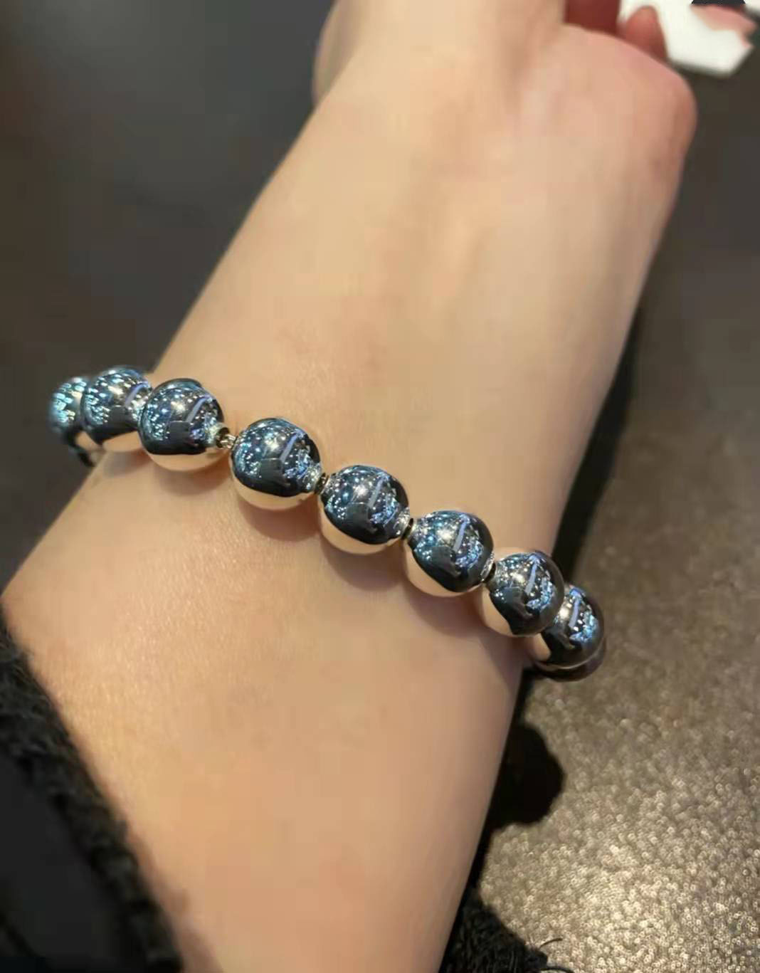 

Bangle Bracelet Big round bead 8mm 10mm Love Designer watches Women Men couple fashion designer Top Quality Wedding Party Thanksgiving days Valentine Silver Gold
